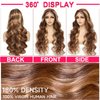 AILICEEHR Highlight Ombre 5×5 Lace Closure Wigs Human Hair Pre Plucked Honey Blonde Body Wave Lace Front Wigs Human Hair 180% Density HD Lace P4/27 Balayage Colored Glusless Wigs 20 Inch