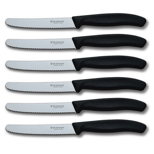 Victorinox Swiss Classic 6-Piece Steak Knife Set, 4-1/2-Inch Serrated Blades with Round Tip, 4-Inch