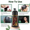 Remocc Instant Brown Hair Dye Shampoo for Women Men, Hair Coloring Shampoo for Gray Hair, 500ml Herbal Ingredients 3 in 1 Brown Hair Dye - 100% Gray Coverage Coloring in Minutes 16.9 Fl Oz