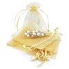 TheDisplayGuys 48-Pack 4x6 Gold Sheer Organza Gift Bags with Drawstring, Goodie Bags for Jewelry, Candy Bags, Treat Bags, Wedding Favors Small Mesh Bags