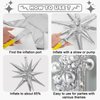Silver Star Balloons,Explosion Star Balloons Kit with 6Pcs 22Inch Cone Star Foil Balloons and 10Pcs 10Inch Four Pointed Star Balloons for Birthday Anniversary Disco Party Decorations