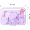GANPUB 100 Pcs Mini Portable Travel Soap Paper Sheets,Hand Wash Cleaning Washing Hand Toiletry Paper Soap Sheets Flower Shape Disposable Paper Soap Flakes, Foot and Hand Care（Purple ）