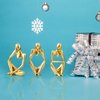 FJS Gold Decor Thinker Statues for Table Decor Abstract Art Sculpture Set of 3 Golden Resin Figurines Decorations for Home Living Room Office Shelf Decoration