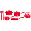 DOLLHOUSE MINIATURES 10 PC RED KITCHENWARE SET #G6208