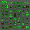 EMOME 204 Sheets Glow Individually Wrapped Temporary Tattoos for Kids, Hawaiian Luau Tropical Pool Beach Party Favors Supplies for Girls Boys,Waterproof Kids Tattoos and Fake Tattoo Stickers