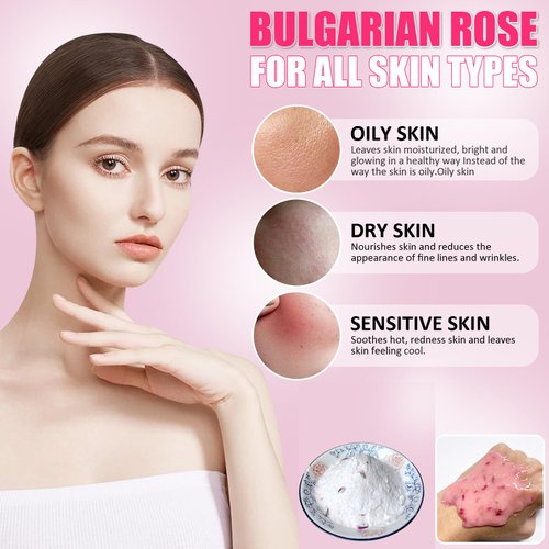 YMEYFAN Jelly Mask for Facial Professional - Bulgarian Rose Smooth Face Mask Skin Care, Hydrated Nourished Hydro Jelly Mask Powder, Gel Peel Off Mask for DIY Spa Salon Vajacial, 17.6Fl Oz