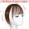 Clip in Bangs 100% Human Hair Extensions 360° Cover Clip on Bangs Real Human Hair for Women Fake Bangs for Daily Wear (Medium Brown)