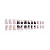Halloween Press on Nails Short Square Fake Nails with Spider Designs Black Silver Glitter French Tips False Nails Pink Full Cover Glossy Artificial Acrylic Nails Glue on Nails for Women Girls 24Pcs