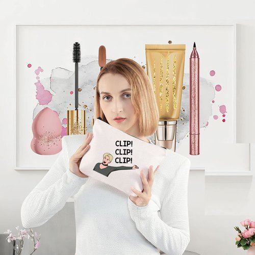 LEVLO Real Housewives TV Show Cosmetic Bag Dorinda Medley Fans Gift Clip Clip Clip Makeup Zipper Pouch Bag (Clip Clip Clip)