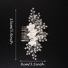 JWICOS Bride Wedding Hair Comb Flower Crystal Wedding Hair Accessories for Women and Girls Pearl Hair Piece for Brides and Bridesmaids