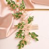 BERYUAN Green Teardrop Crystal Pearls Hair Comb Crystal Pearls Hair Piece Gold Bridal Headband for Wedding Crystal Rhinestone Bridal Side Combs for Wedding Women Girls (green)
