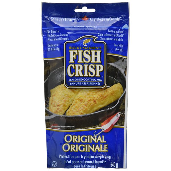 Rocky Madsen's Fish Crisp, Seasoned Coating Mix, Original, 340g/12oz., {Imported from Canada}