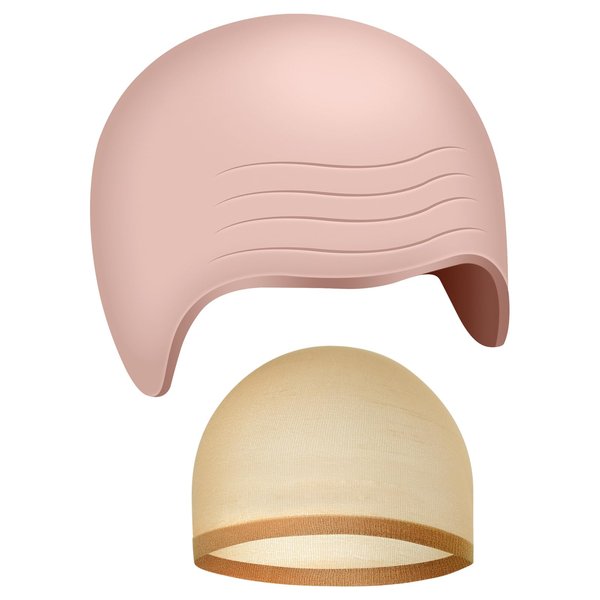 Morcheiong 2/4/8 Pieces Bald Cap for Halloween Costumes Makeup Latex Bald Head Wig Caps Bald Cosplay for Adults Women (Retro Style, 2)