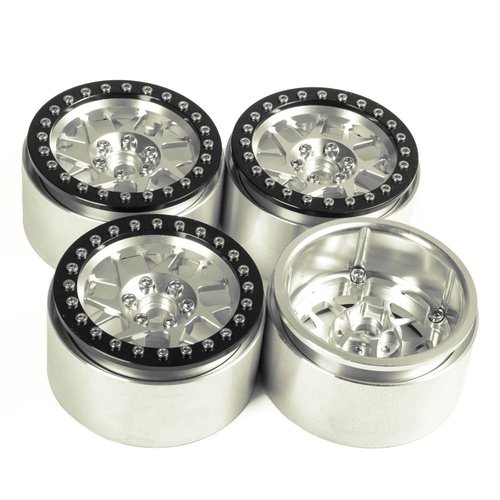 4X 2.2 Alloy Beadlock Wheel Rims w/Hubs for 1/10 RC Wraith D90 35mm Width#7