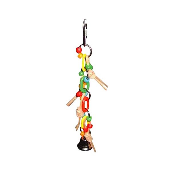 Plastic Chain with Leather and Ball Bird Toy [Set of 2]