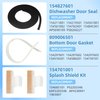 Dishwasher Door Seal 154827601 for Frigidaire Gallery Kenmore Electrolux Dishwasher, Seal Replacement Including 809006501 Bottom Door Gasket&154701001 Splash Shield Kit