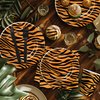 Xenorik Tiger Print Birthday Plates And Napkins Party Supplies, Animal Tiger Print Party Decorations Tableware, Plate, Cup, Napkin, Fork, Safari Jungle Tiger Texture Theme Table Decorations | Serve 24