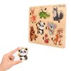 PikatoyZ Wooden Puzzle, Forest Animals, 8 Pieces, Ages 1-3, Montessori Toy for Gifts, Educational Game for Babies and Children, Portable Baby Puzzles