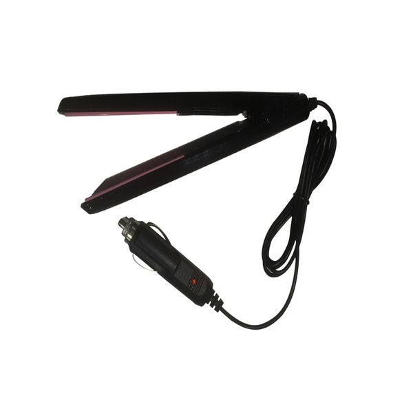 Unifizz 12V Black Portable Car Hot Cold Folding Travel Ideal Hair Straightener with Foldable Handle