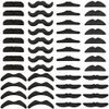 48 Pcs Self Adhesive Fake Mustaches,Hairy Fake Facial Hair,Novelty False Mustache for Birthday,Halloween,Party Supplies,Masquerade,Black