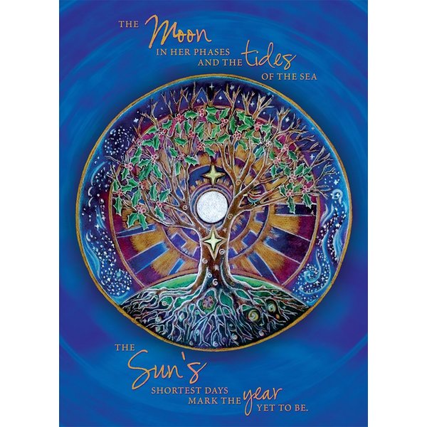 Tree-Free Greetings Solstice Cards and Envelopes, Set of 10, 5 x 7", Winter Solstice Mandala (HB93380)