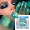 Green Multichrome Chameleon Eyeshadow Makeup Palette,Glitter Shimmer Metallic Holographic Powder for Women/Girl Eyes Makeup,Highly Pigmented Long Lasting Fit for Stage/Party Makeup,Bright Eyes