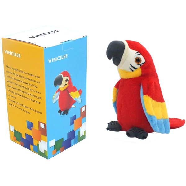vincilee Talking Parrot No Matter What You Say Will Repeat What You Say Funny Learning Good Helper Bring You Happiness Parrot Toys Speaking Parrot Multifunctional Electric Plush