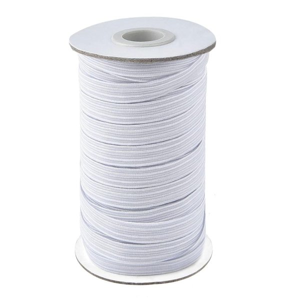 1/2 Inch Elastic Bands for Sewing, 50 Yards Length Flat Stretch Elastic Cord for Crafts DIY Sewing (White)