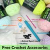 5PCS Glow in The Dark Yarn for Crochet Glow Luminous Beginner Crochet Yarn for Crocheting Knitting Beginners with Easy-to-See Stitches Luminous Crochet Yarn for Beginners Crochet Kit-Classic