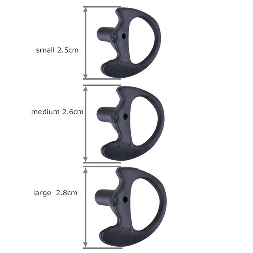 KS K-STORM Two Way Radio Ear Mold Replacement Soft Silicone Ear Insert for Acoustic Coil Tube Earpiece (Black, 5 Pair Medium)