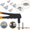 ISPINNER 225pcs Aluminum Blind Rivets Assortment Kit with Heavy Duty Hand Riveter Rivet Gun Tool, 6 Sizes Pop Rivets