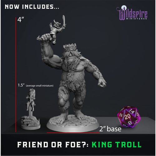 Wildspire Heroes, NPC Animal Companions & Troll King for DND Miniatures Bulk 28mm-32mm DND Minis Dungeons and Dragons Miniatures D&D Miniatures Fantasy Figures Unpainted Pathfinder Miniatures