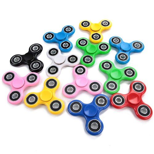 SCIONE Fidget Spinner Bulk 10 Pack Tri-Spinner Office Desk Classroom ADHD Anti Anxiety Focus Finger Fidget Spinners Stress Relief Toys Gifts for Adults Kids Party Favors Easter Basket Suffers