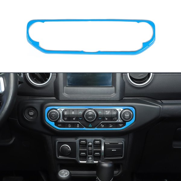 RT-TCZ for Wrangler JL Center Dash AC Switch Cover Trim Frame Baby Blue for Jeep Wrangler JL JLU Gladiator JT 2018-2023 Light Blue Interior Accessories