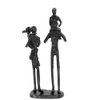 DreamsEden Rustic Family Figurines, Cast Iron Art Home Decoration Statue with Gift Card for Anniversary Birthday (Family of Four Carrying)