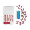 KISS Gel Fantasy, Press-On Nails, Nail glue included, 'Galaxy War', Medium Pink, Medium Size, Square Shape, Includes 24 Nails, 2g glue, 1 Manicure Stick, 1 Mini File