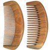Moreinday Wooden Comb Wood Hair Comb Green Sandalwood Comb for Women Men - 2 Pack