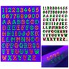 Temporary Blacklight Reactive Tattoos – 1 Sheet Neon Letter Alphabet Numbers Rave Accessories Glow in the Dark Party Supplies | Knuckle Temp EDM EDC Party