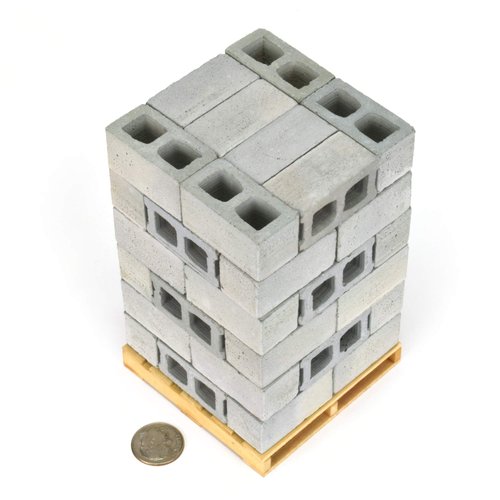 Acacia Grove Mini Cinder Blocks with Pallet, 1/12 Scale (48 Pack)