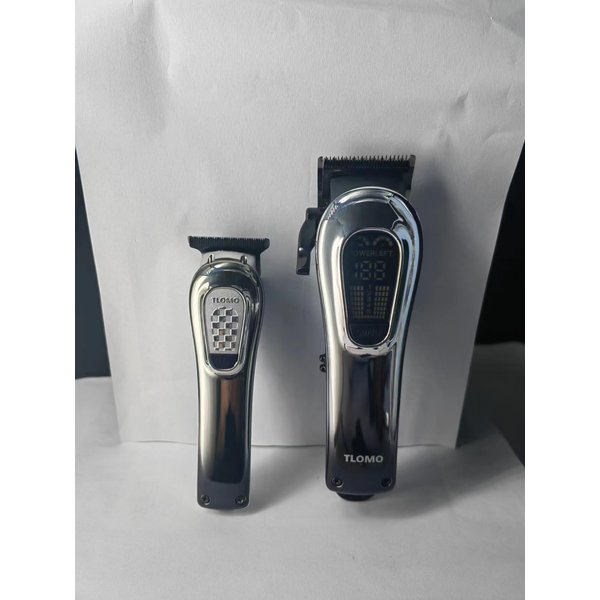 TLOMO Hair Clippers Professional Cordless for Men, Hair Clippers Kits for Hair Cutting Kit, LCD Display Hair Trimmers Set, Rechargeable Haircut Machine for Family (Silver)