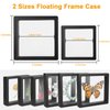 Linkstyle Floating Frame Display Stand, Set of 10 Transparent 3D PE Floating Frame Jewelry Storage Box Coin Display Stands for Arrowhead Medallions Antique Jewelry Specimens 3.5×3.5in, 2.7×2.7in