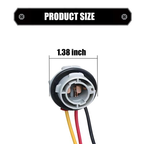 Flygun 2 PCS 1157 Car LED Bulb Socket with Wiring Harness, Waterproof Socket Harness Connector Adapter, Signal Brake Light Tail Light Bulb Socket Holder, Universal Accessories for Most Cars (Gray)