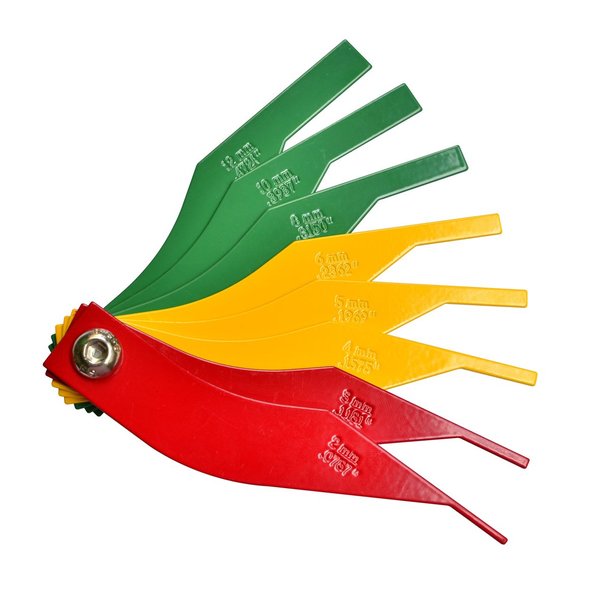 ITEQ Brake Lining Thickness Gauge 8 Piece SAE & Metric Steel Constructions