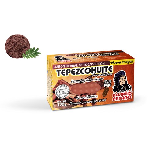 Del Indio Papago Neutral Bar soap with Tepezcohuite 125gr - For All Skin Types - Regenerative and Antioxidant Properties