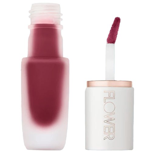 FLOWER BEAUTY By Drew Barrymore Perfect Pout Lip Color - Soft Matte Finish - Liquid Lipstick - Comfortable + Lightweight Feel (Raspberry)