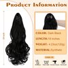 Wodelanle Ponytail Extension 18″ Claw Wavy Curly Clip in Ponytail Extension Natural Looking Synthetic Pony Tails Hair Extensions Hairpiece for Women - Dark Black