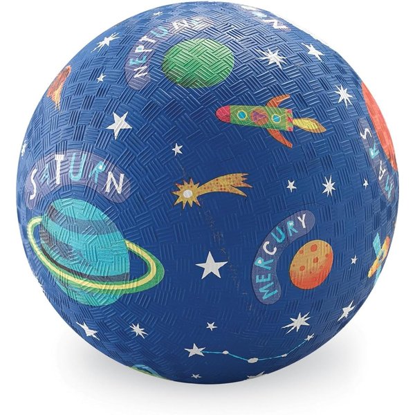 Crocodile Creek Playground Ball - Durable Rubber Ball for Kids Ages 3 and Up - Bouncy Inflatable Ball for Kickball, Indoor Games, and Outdoor Sports - PVC-Free - Solar System - 5-inch Diameter