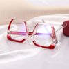 MORESHINE Fashion Oversized Square Blue Light Glasses for Women Anti Fatigue Prevent Headache Computer Eyeglasses Frames (Red)