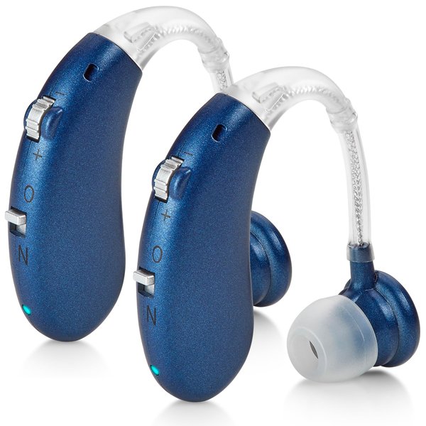 Digital Hearing Amplifier Pair - Rechargeable -Operated BTE Personal Sound Assist Device with 2 Modes, Volume Control & Noise Cancelling, Behind-The-Ear Aids for Adults and Seniors