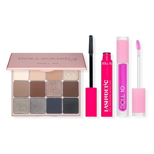 10 Minute Face- Best of Doll 10 Beauty Exclusive | Doll Squad 3, Lashadelic Mascara, Plumping Lip OIl Bundle